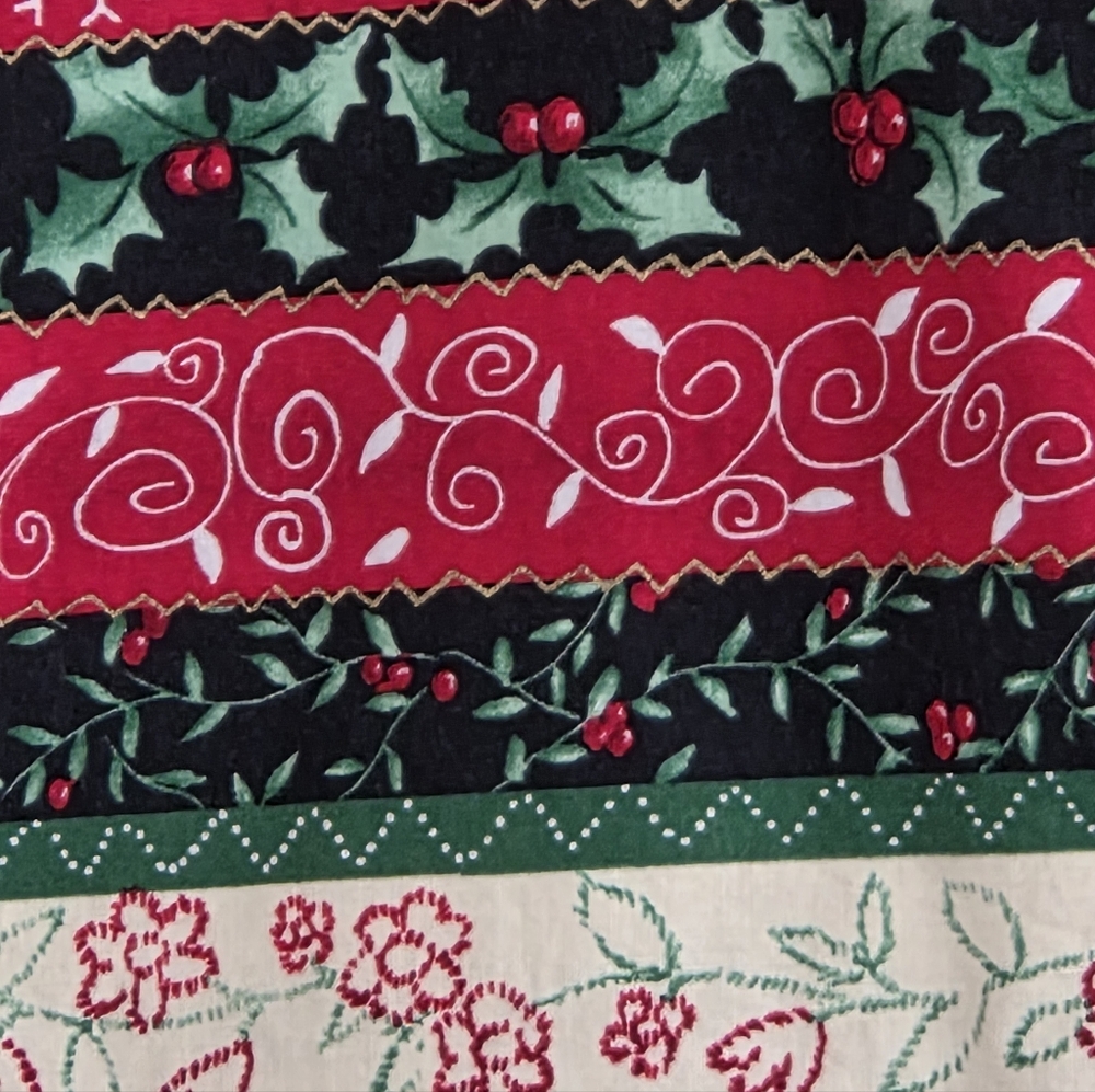 Vintage Nutcracker Festive Mistletoe And Holly Berries Striped Christmas Vest - Picture 5 of 9